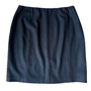 Vintage KGR 100% Wool Skirt Womens Sz 16 W Black Academia Preppy Made In USA